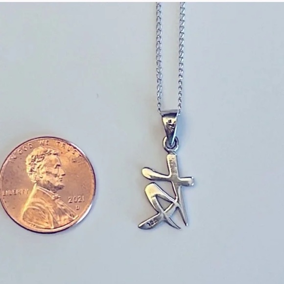 925 Sterling Silver Necklace w FRIEND Pendant - Picture 5 of 6